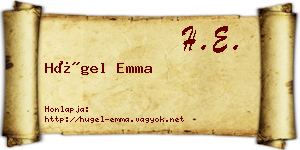 Hügel Emma névjegykártya
